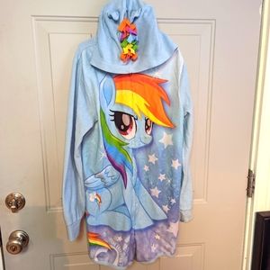 My little pony hooded pajama shorts onesie ears and mohawk on hood